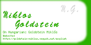 miklos goldstein business card
